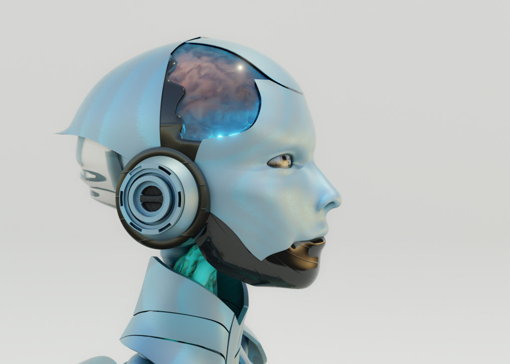 Intelligence artificielle 3 rendu 3d du concept de biorobots